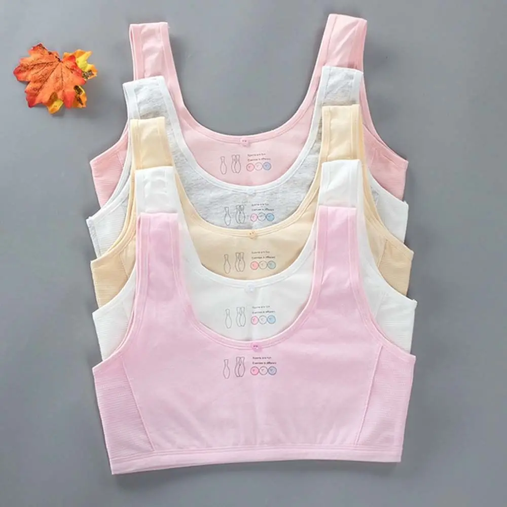 

School girl Female Students Intimates Cotton Teenager Underwear Teen Girls Sports Bra Sleeveless Vest Kids Top Underwear