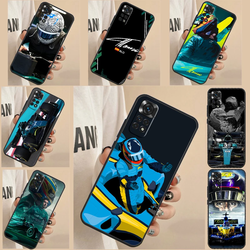 Custodia F1 Racing Fernando Alonso Per Xiaomi Redmi Note 12 Pro 11 Pro 8 9 10 Pro Note 12S 10S 11S 10A 9C 10C 12C Cover