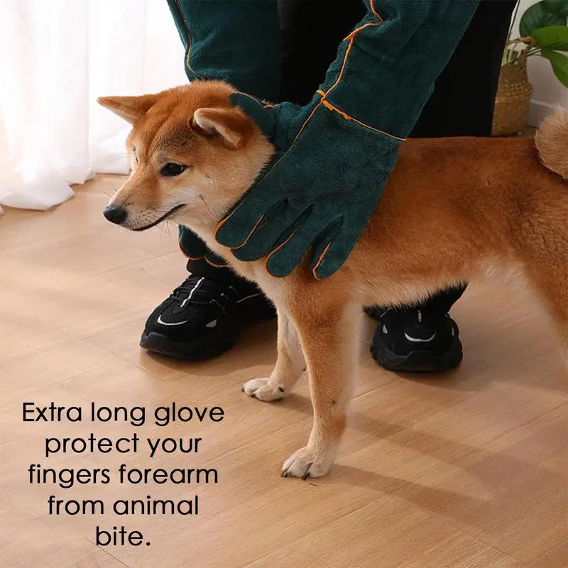 Animal Handling Gloves Leather Anti-grasping Anti Bite Protective Gloves Cat Dog Snake Gardening Pets Handling
