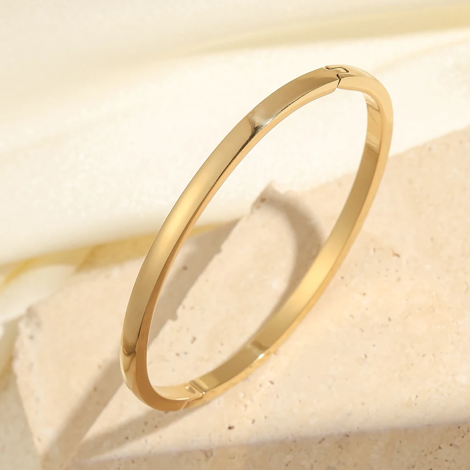 Elegant Stainless Steel Women's Bracelet - Simple, Smooth, and Rust-Proof Jewelry Gift