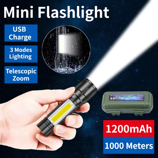 12000mAh Zoom Mini Flashlight Outdoor Camping Travel Hunting Waterproof  Torch Field Emergency Survival Flashlight Lighting Tool - AliExpress