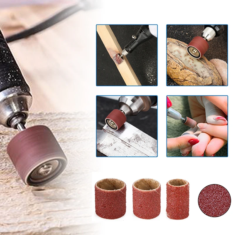 102pcs Sanding Drums Kit Sanding Band Sleeves Sand Mandrels Nail Drill Bits  Sand Ring Abrasive Brushes for Dremel Rotary Tools