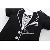 Newborn Baby Clothing Summer Gentleman Rompers 0-12M Infnat Boys Cotton Jumpsuit Male Bebe Body Clothes Tie Print Short Sleeve 5