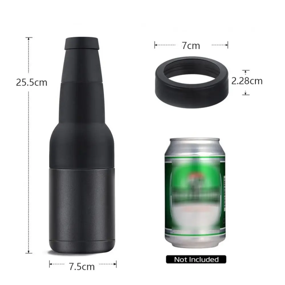 3 in 1 Stainless Steel Beer Bottle Cooler Double Wall Vacuum Beer Bottle Insulators Holder 12oz Insulated