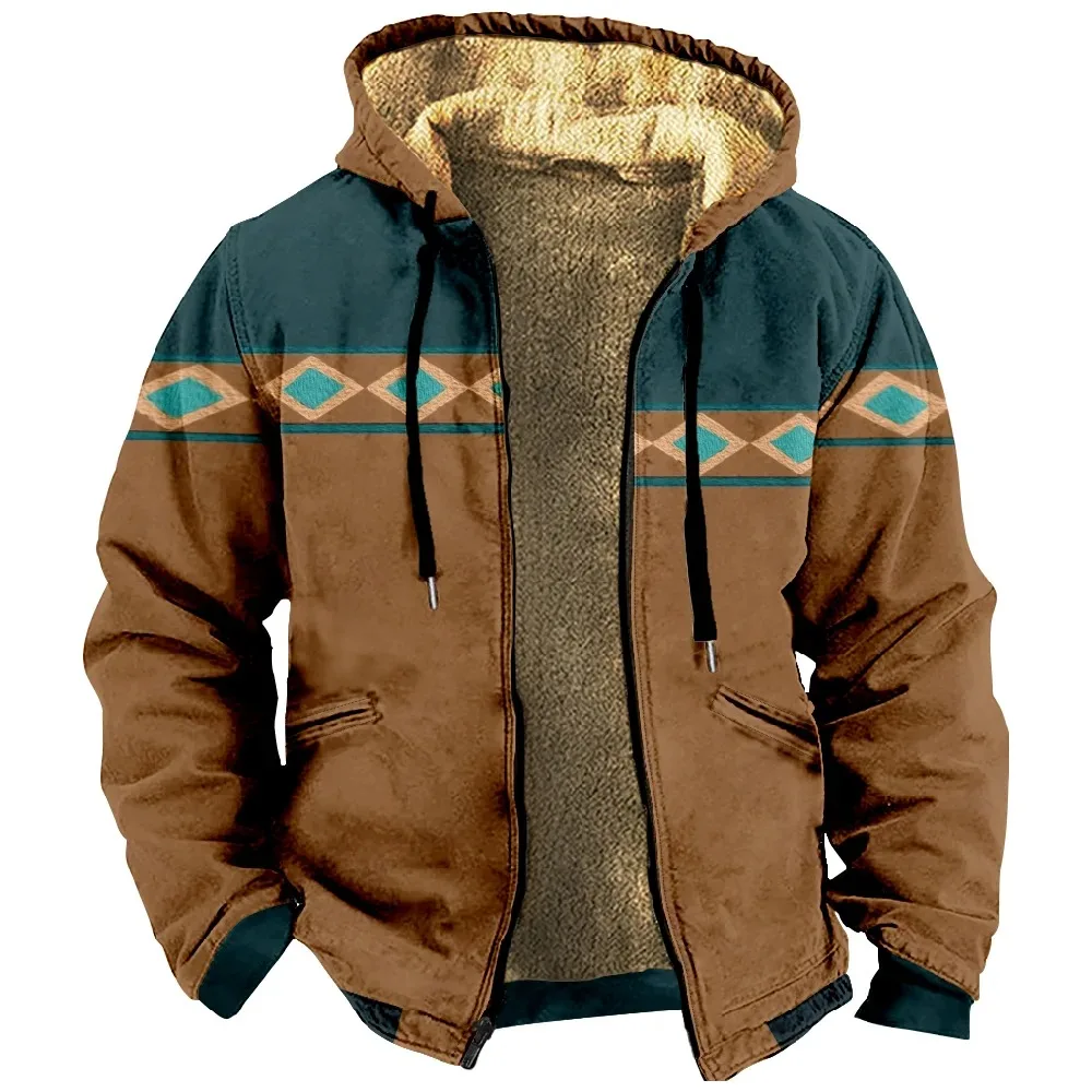 

Tribal Graphic Prints Daily Classic Hoodie Holiday Outwear Women Men's 3D Print Zip Sweatshirt Stand Collar Coat Winter Clothes