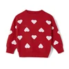 Blotona Family Matching Valentine's Day Sweaters Long Sleeve Round Neck Heart Print Pullovers Knit Tops 3