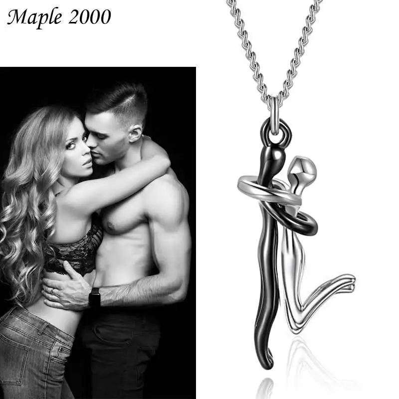 

New couple pendant necklace villain hug necklace across the best-selling classic lovers gift jewelry
