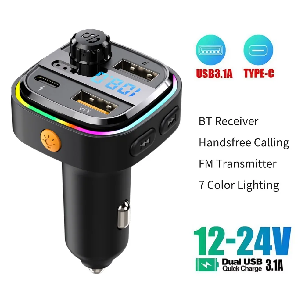 Bluetooth Car Adapter Wireless FM Radio Transmitter Handsfree Calling MP3 Music Player Dual USB Car Charger