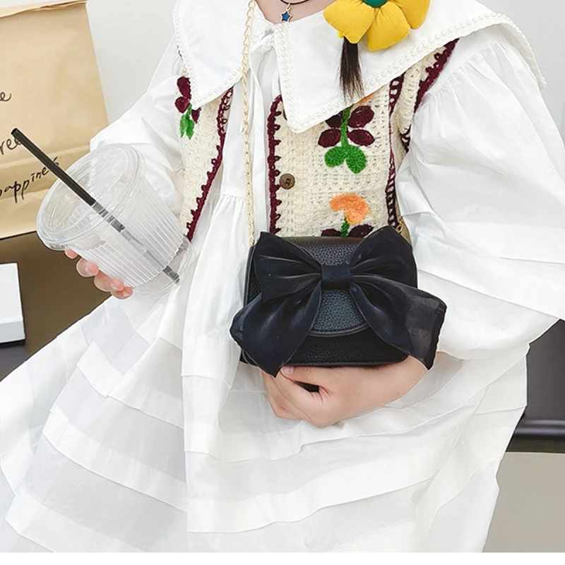 

Princess Accessories Children Crossbody Bags Bowknot Kids Mini Purse Baby Girls Coin Pouch Toddler PU Leather Handbags Cute Gift