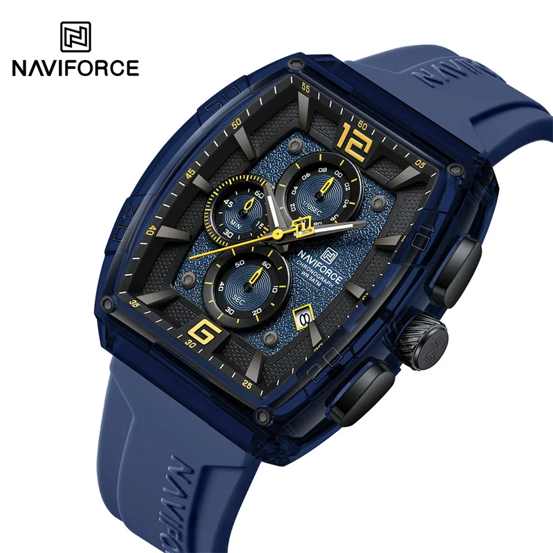 Top Brand NAVIFORCE Fashion Watches for Men Quartz Silicone Strap 50M ...