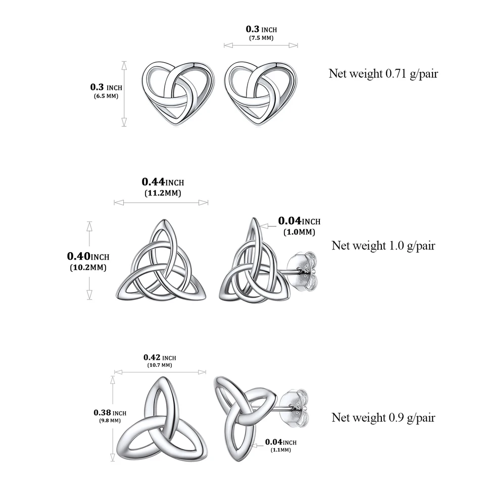 Silverly Orecchini Argento 925 Nodo Celtico Intrecciato Pendenti