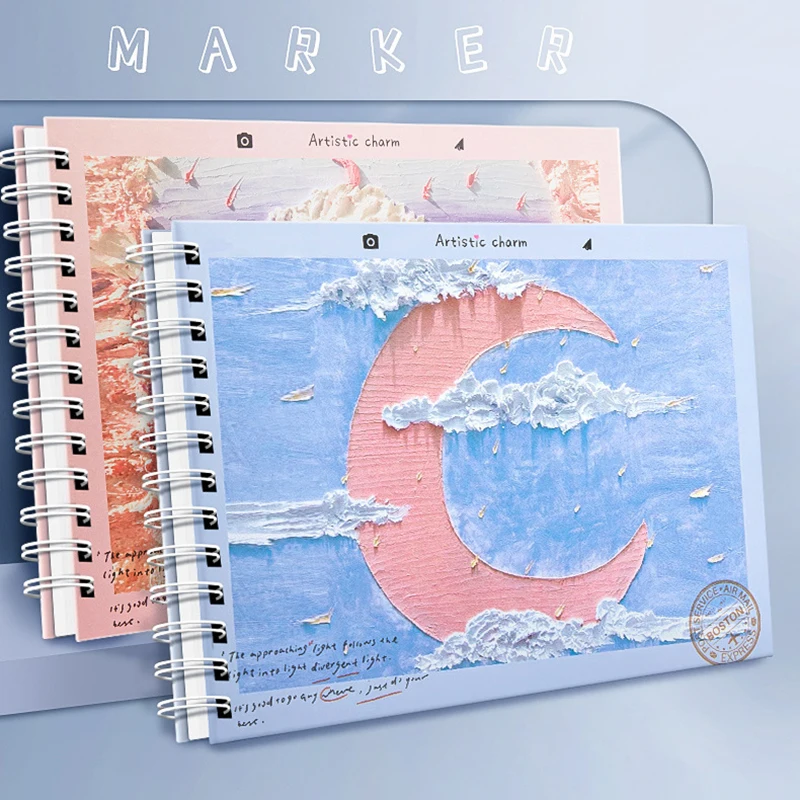 

Kawaii блокнот для набросков, альбом для рисования акварелью, альбом для эскизов A4/8K18K, 60 листов, чистый дневник, блокнот для студентов