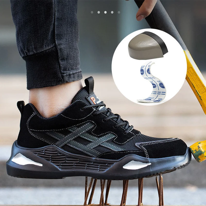 Waliantile Indestructible Safety Shoes Men Anti-smashing Steel Toe Work Boots Sneakers Male Puncture Proof Industry Safety Shoes safety shoes men shoes