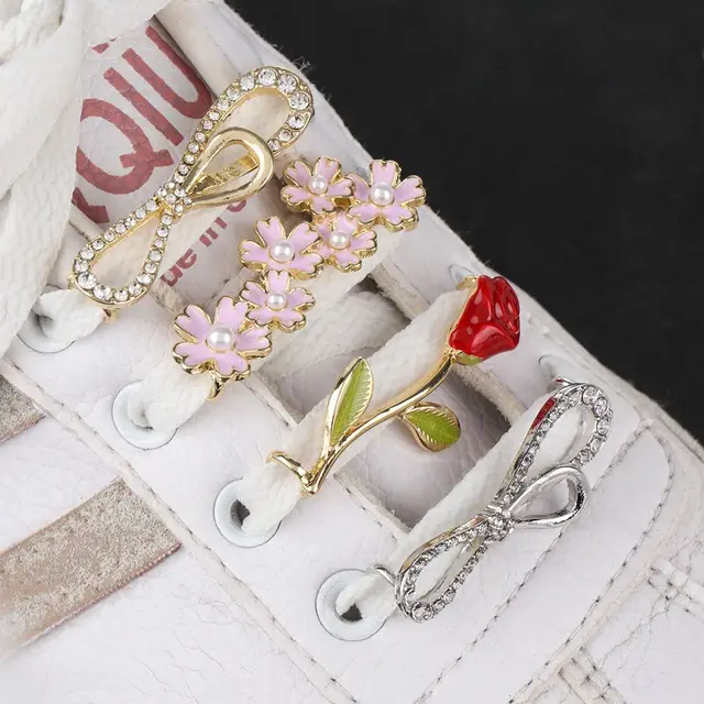 HICARER 16 Pezzi Clip Decorativi Per Lacci - Strass E Perle Finte Per Personalizzare Le Tue Scarpe - Foto 9