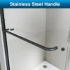 Shower Door,60" W x 76" H, 1/4" Tempered Glass Shower Door, Sliding Shower Glass Door, Easy to Clean, Matte Black Finish 2