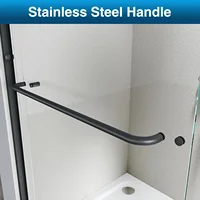 Shower Door,60" W x 76" H, 1/4" Tempered Glass Shower Door, Sliding Shower Glass Door, Easy to Clean, Matte Black Finish 2