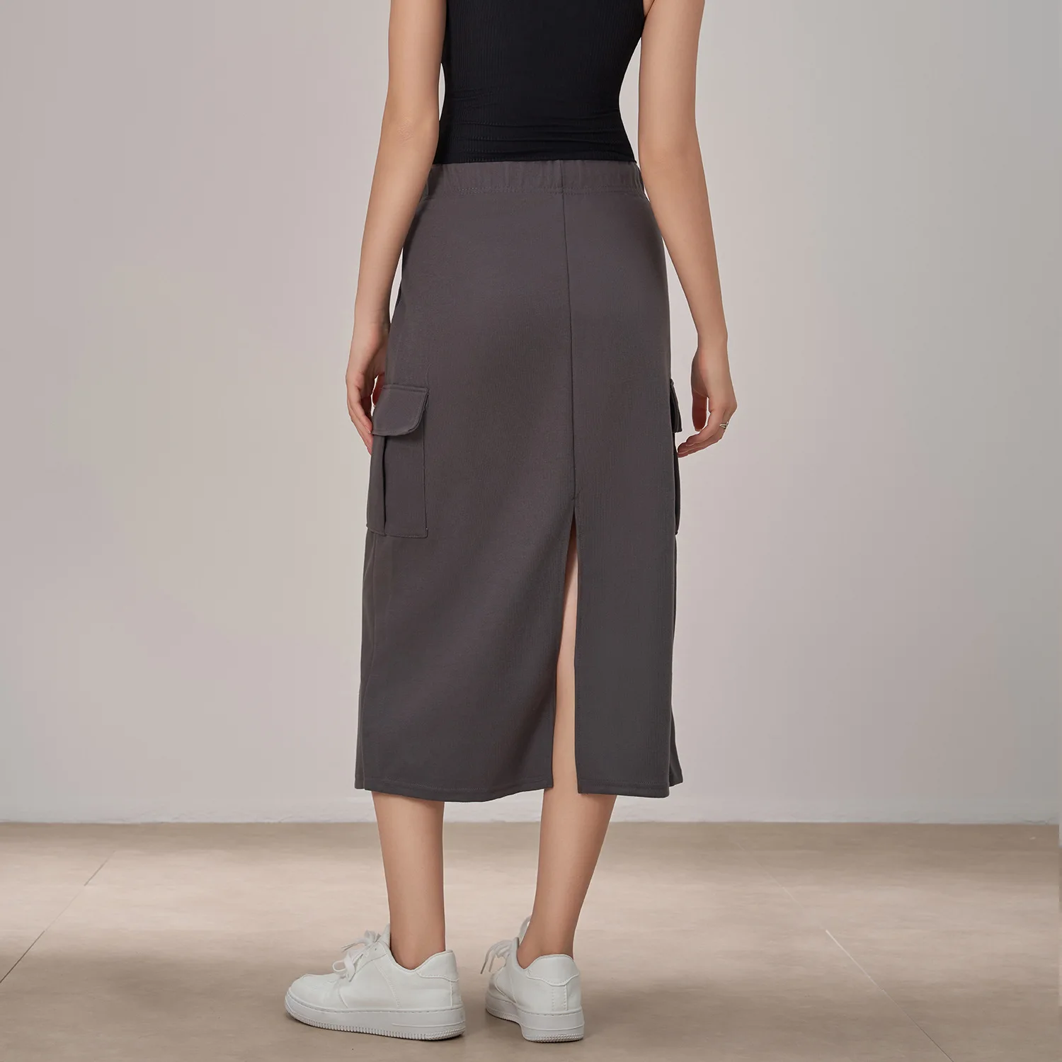 Mermaid Curve Workwear Skirt Women's Spring and Autumn New Drawstring Casual Fashion Hip Skirt Mid-length Half-length