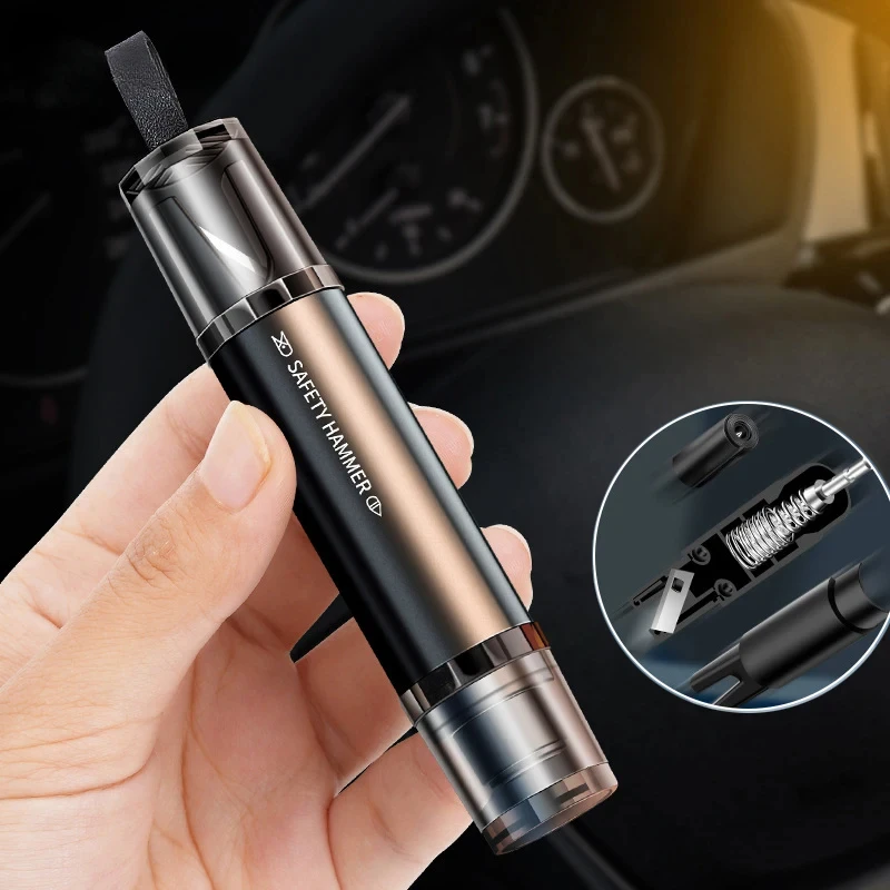 Window breaker Window Glass Breaker 2-in-1 Car Safety Hammer Seat Belt Cutter High Hardness Tungsten Steel Emergency Rescue Tool Base