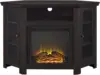 Alcott Classic Glass Door Fireplace Corner Entertainment Center TV Stand for TVs Up To 55 Inches 48 Inch Espresso 2