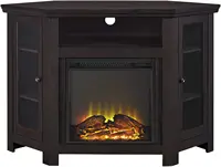Alcott Classic Glass Door Fireplace Corner Entertainment Center TV Stand for TVs Up To 55 Inches 48 Inch Espresso 2