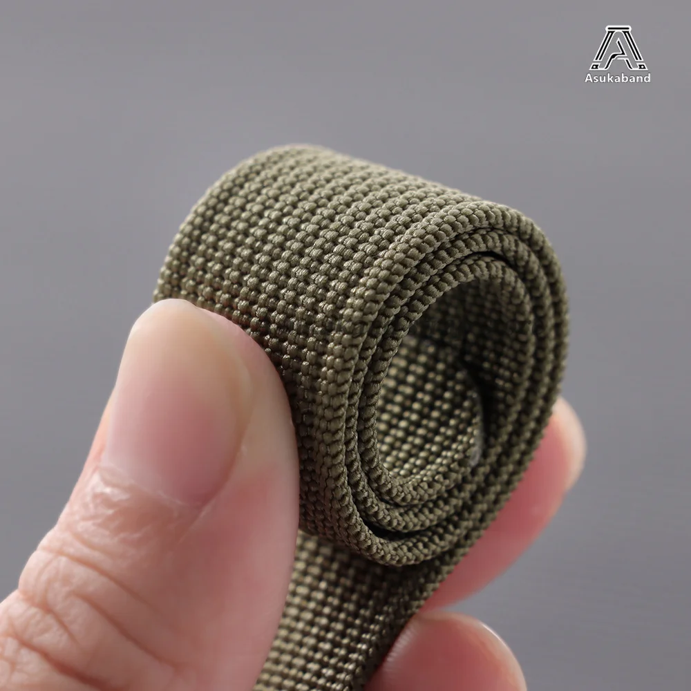 Black Nylon Watch Band with Folding Buckle – 20mm Military Sports Fabric Strap