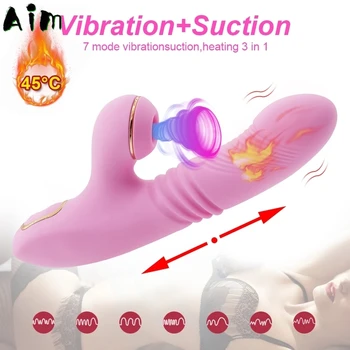 Clitoral Sucker Vagina Vibrator Heating Thrusting Sucking Vibrating Dildo Nipple Sex Toy for Adults 18 Women Masturbator Product 2