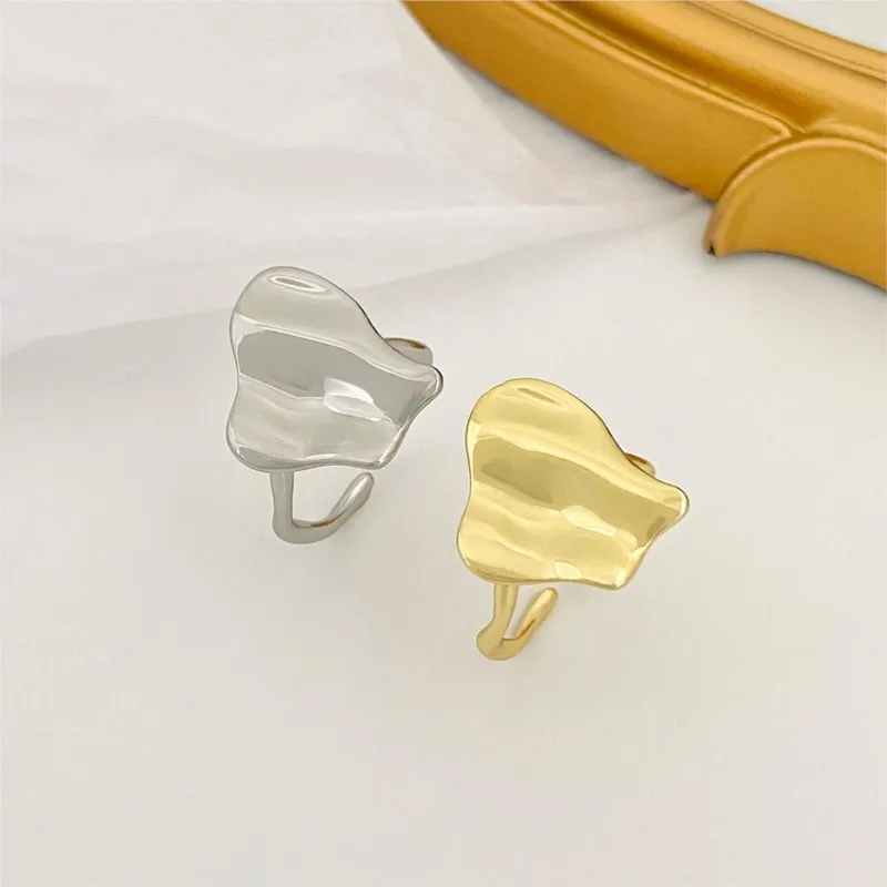 14k Gold Chunky Textured Ring for Women Irregular Statement Ring Jewelry Anillos Mujer