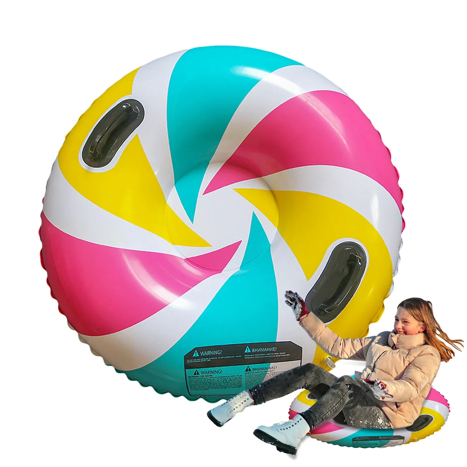 Snow Sledge Inflatable Ski Ring PVC Sledding Tube Thicken Snow Tubing Winter Snow Tube with Handle Skiing Accessories 6