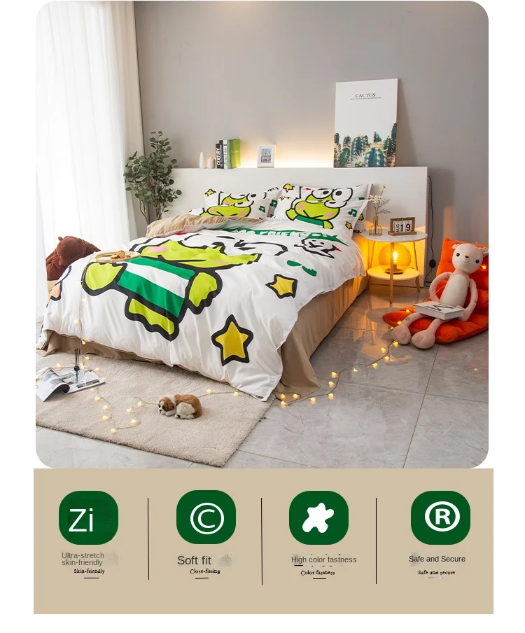 KEROKERO KEROPPI Bed Sets Duvet Cover Quilt Cover Pillow Case Bed