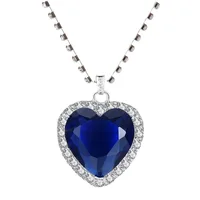 Carol Heart Titanic Blue Pendant Necklace 6