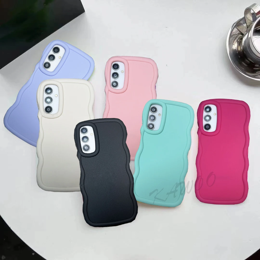 Macaron Colors Curly Frame Soft TPU Slim Phone Case Cover