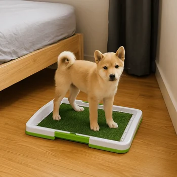 Toilette rimovibile per vasino per cani Cuscinetti riutilizzabili antispruzzo Tappetino per erba urinaria Toilette per cani da prato simulata antiscivolo per interni