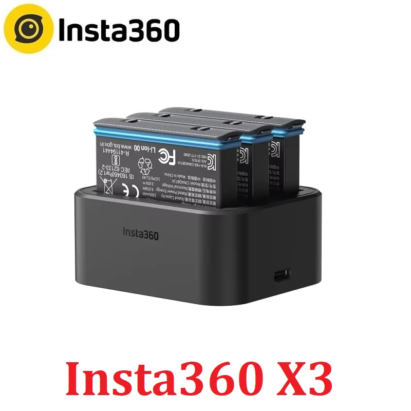 オリジナル Insta360 X3 バッテリー 1800mAh 高容量と高速充電器ハブ 