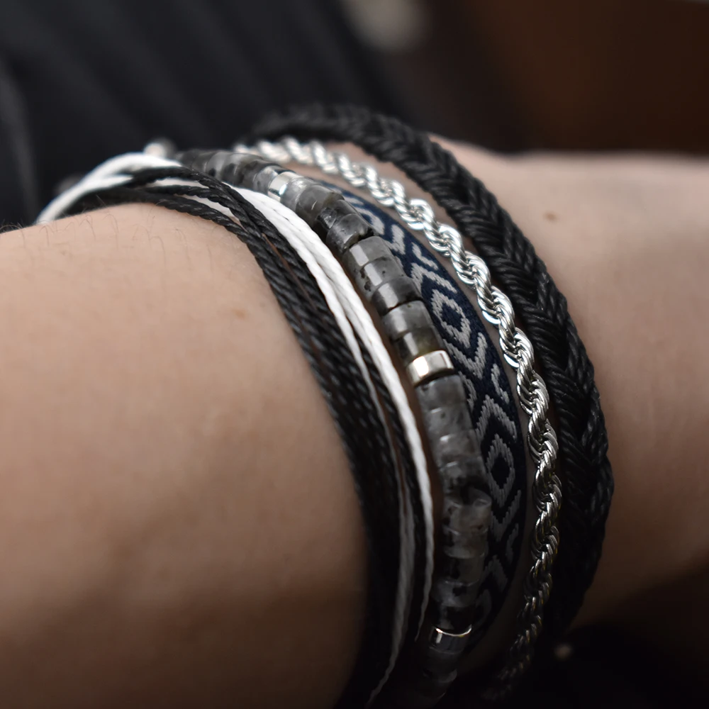 Designer Original Stacked Strap Multi-Layer Bracelet Columbia Ethnic Vintage Style