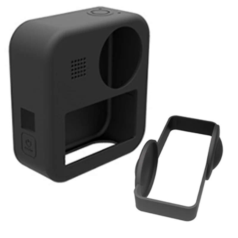 Lot De 2 Coques Silicone De Protection Pour Objectif GoPro Max 2 - Anti-chocs, Anti-rayures, Noir