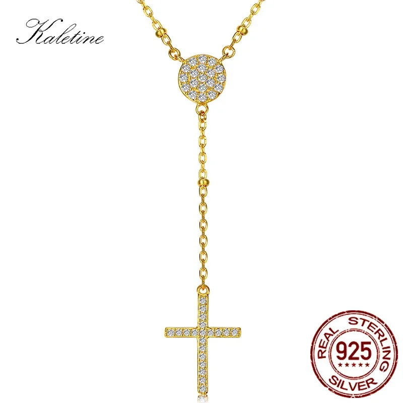 Kaletine 925 Sterling Silver Rosario Collane Alla Moda Gioielli In Oro Croce Ciondoli Turchia Malocchio Collana Accessori Donna Uomini
