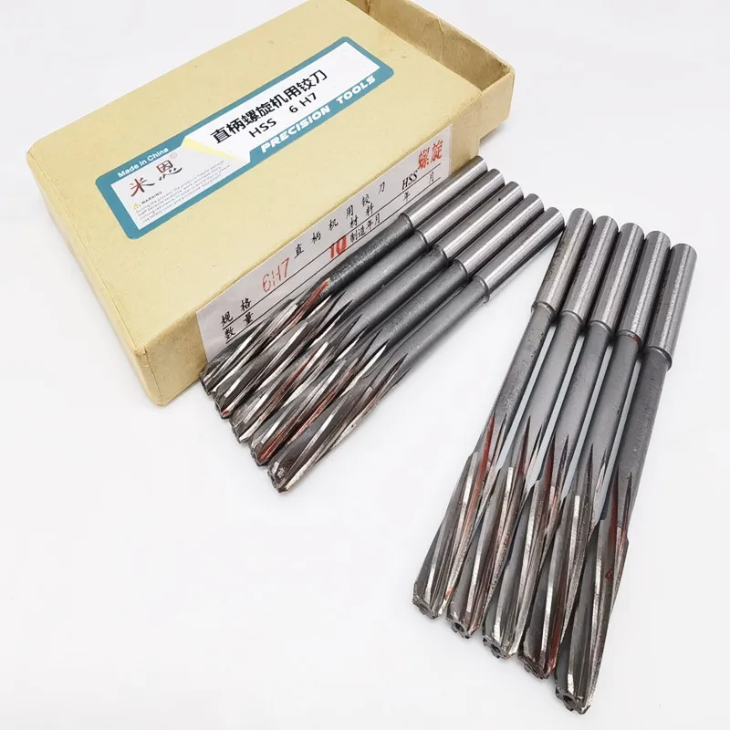 HSS H7 straight shank spiral groove machine reamer 3-20mm, used for precise cutting of machine tool chuck hole expansion 5