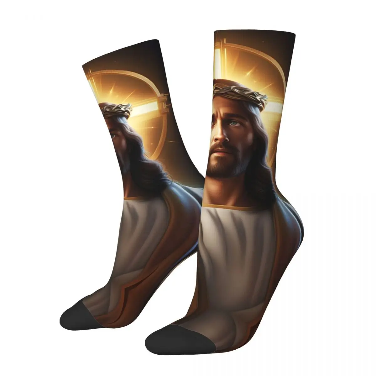 

Jesus Christ Catholic Bible Faith Middle Socks for Women Men Accessories Religious Christianity Warm Long Socks Sweat Absorbing