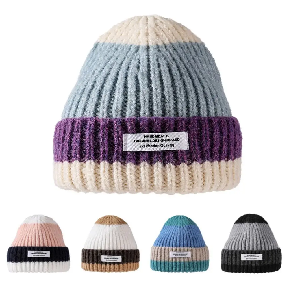 

Warm Knitted Hat Fashion Thickened Windproof Beanie Cap Elastic Comfortable Ear Protector Cap Winter