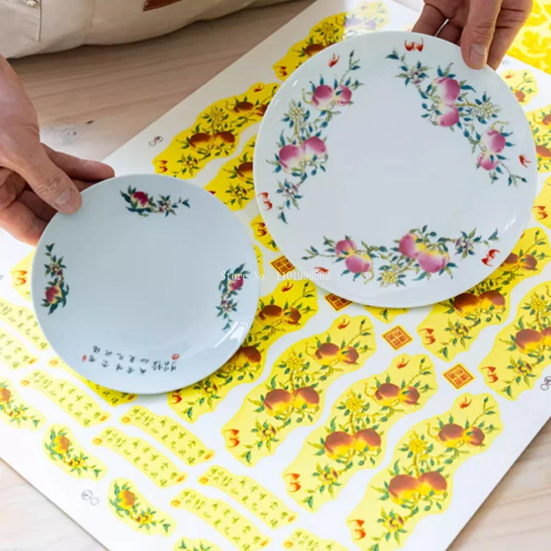 Medium Low Temperature Firing Ceramic Overglaze Colour Applique Paper DIY Pottery Handicrafts Decoration Baked Flowers Paper