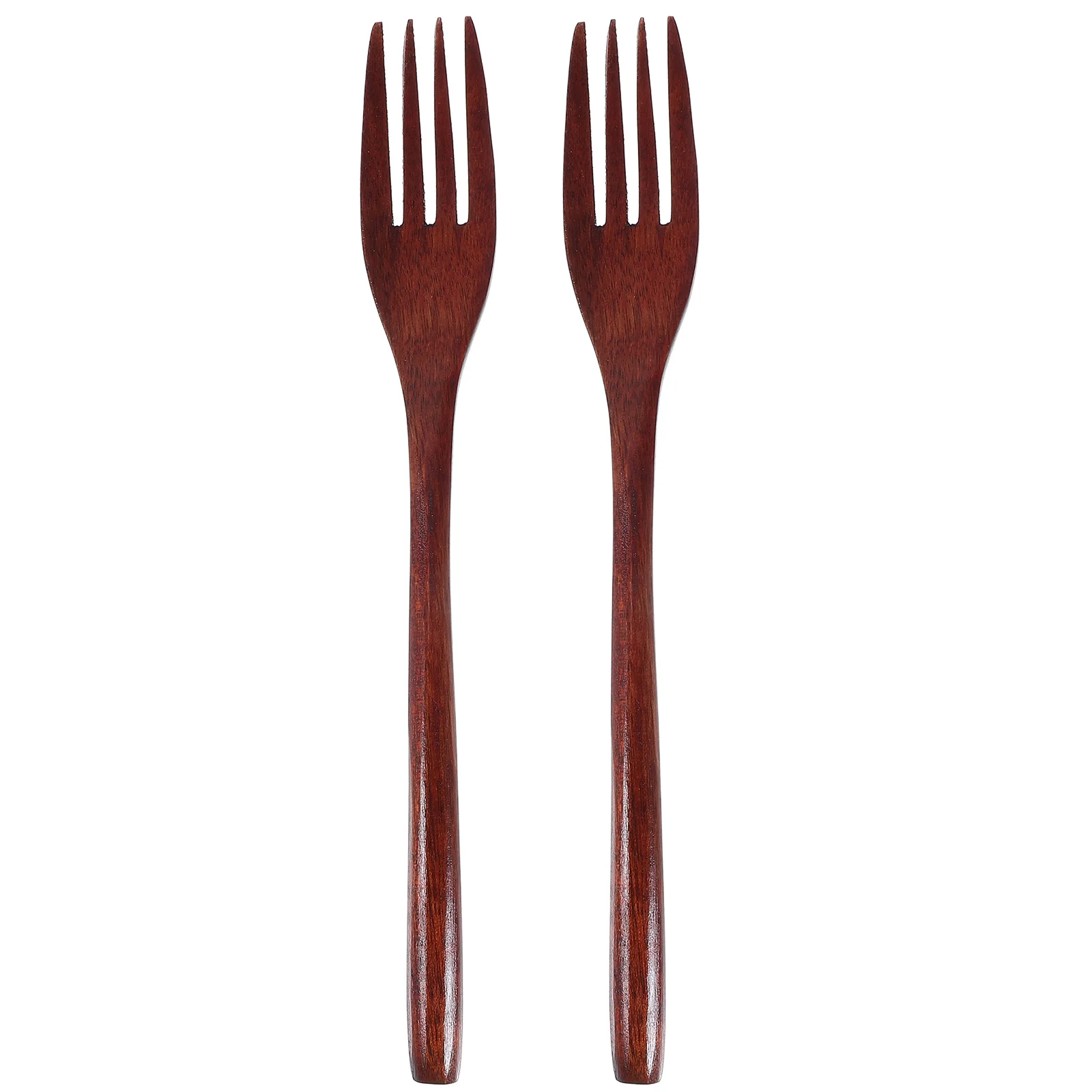2Pcs Long Handle Wooden Fork Medium Dinnerware Cooking Wood Cookware fruit fork,expandable fork,silicone fork,silicone cooking fork