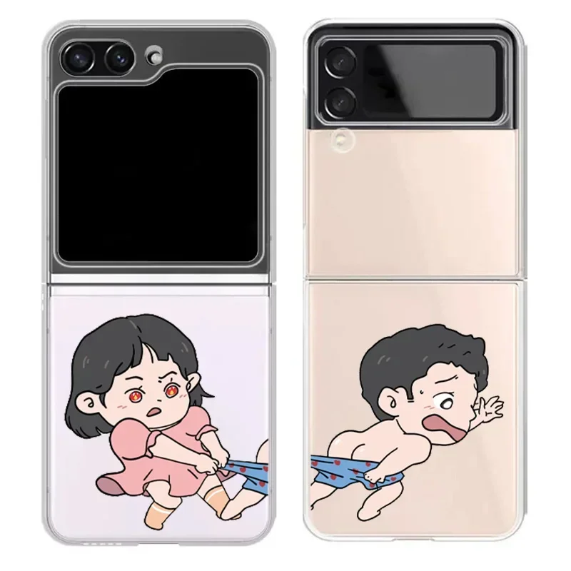 Adorable Cartoon Couple Shockproof Transparent Phone Case