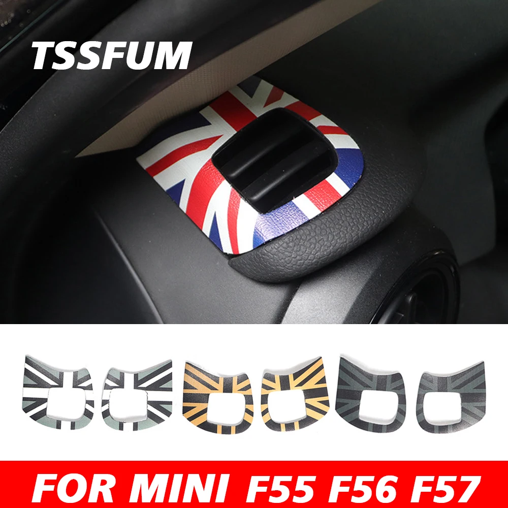 Union Jack Car Interior Air Vent Cover Protettiva In Pelle Outlet Case Stickers Per Mini Cooper S One Jcw F55 F56 F57 Accessori