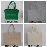 Vente en gros de 100 sacs fourre-tout en feutre personnalisés avec logo, sacs de shopping écologiques réutilisables de grande capacité 6