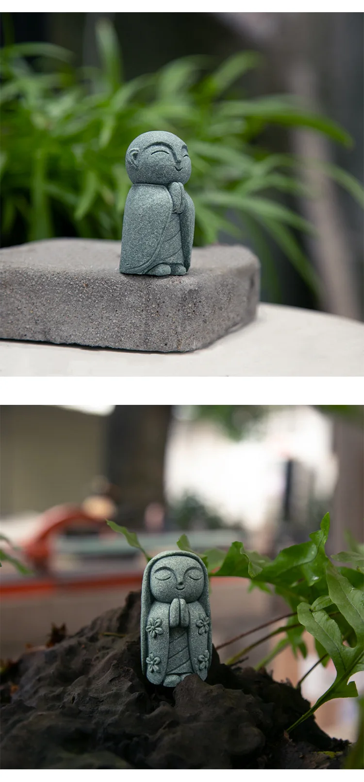 Description Picture 5 of itemCute Maitreya Blue Sandstone Ornaments Buddha Statues Garden Mini Ornament Japanese Home Decoration Crafts Figurines & Miniature