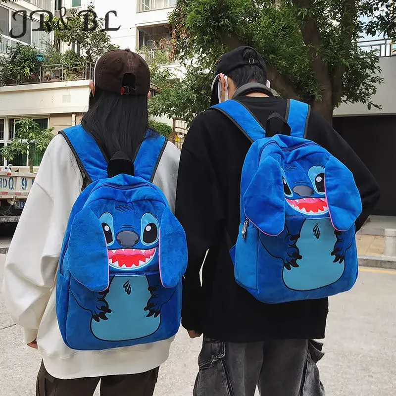 

Disney Stitch Dark Blue Plush Large Capacity Backpack Female Cartoon Anime Cute, Mochilas Aestethic, Travel Makeup Storage Bag