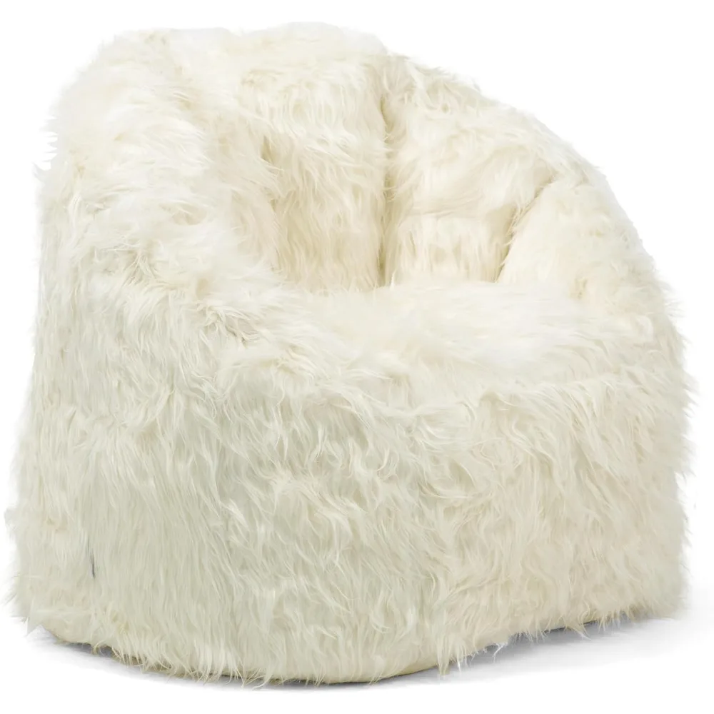

Стул Big Joe Milan Bean Bag, мех цвета слоновой кости, мягкий искусственный мех, 2,5 футов