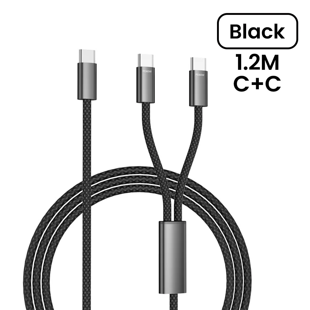 2 IN 1 USB Type C Cable PD 60W Dual Type C Fast Charging Cable For iPhone 15 16 Pro Xiaomi Huawei USB C Mobile Phone Data Cord BEST SELLERS 2 IN 1 USB Type C Cable PD 60W Dual Type C Fast Charging Cable For iPhone 15 16 Pro Xiaomi Huawei USB C Mobile Phone Data Cord BEST SELLERS