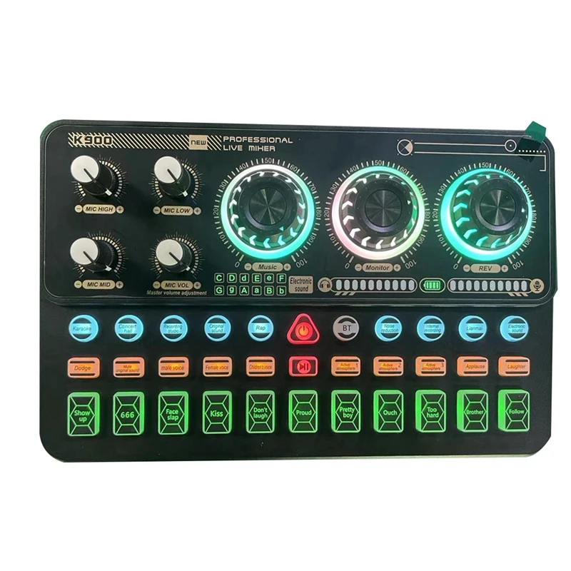 

SK900 K900 Mixer Live Equipment Mobile Phone Computer USB External Sound Card Portable Device Sound Card English Version