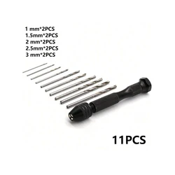 49 - Piece Precision Mini Hand Drill Set with Aluminum Handle for Jewelry, Crafts, and Woodworking (Gold)
